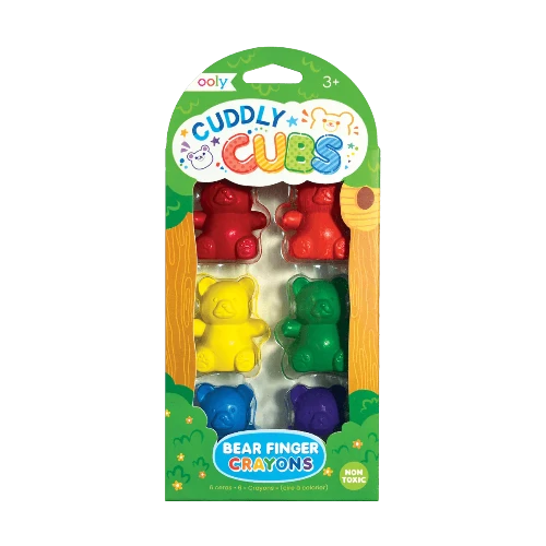 133-108 CUDDLY CUBS BEAR FINGER CRAYONS (SET OF 6)