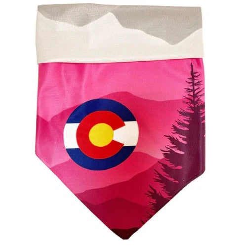 LBDCMP LARGE COLORADO MOUNTAINS PINK BANDANA