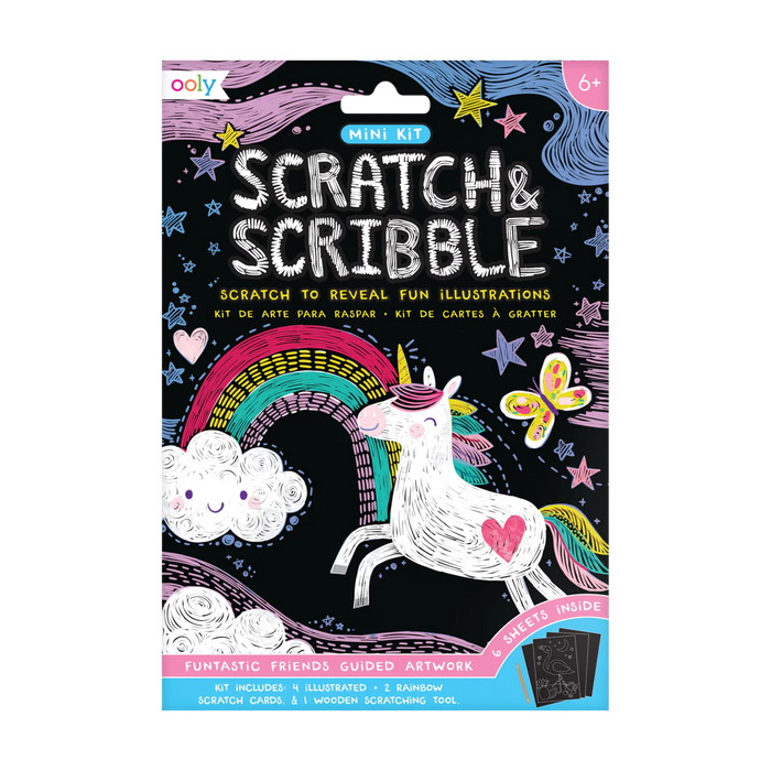 161-043 SCRATCH & SCRIBBLE: MINI KIT - FUNTASTIC FRIENDS