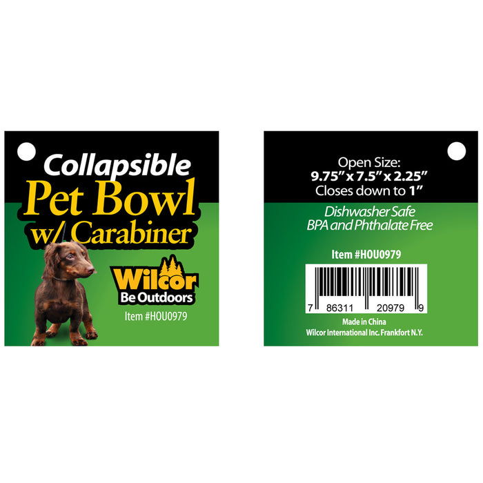 HOU0979 COLLAPSIBLE PET BOWL W/ CARABINER