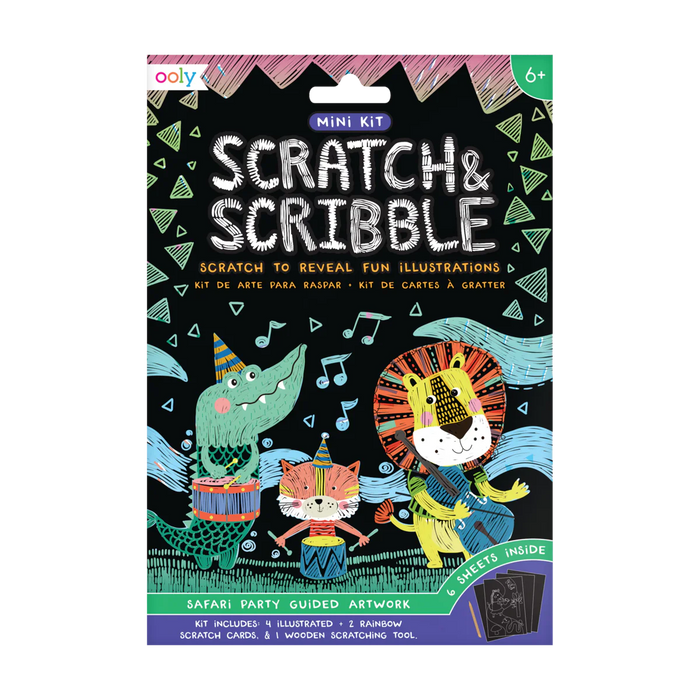 161-040 Safari Party Scratch and Scribble Mini Scratch Art Kit