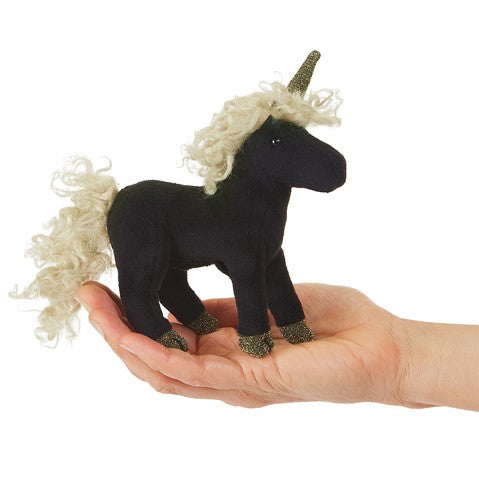 2797 MINI BLACK UNICORN PUPPET