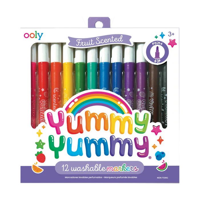 130-105 YUMMY YUMMY: FRUIT SCENTED MARKERS - SET OF 12