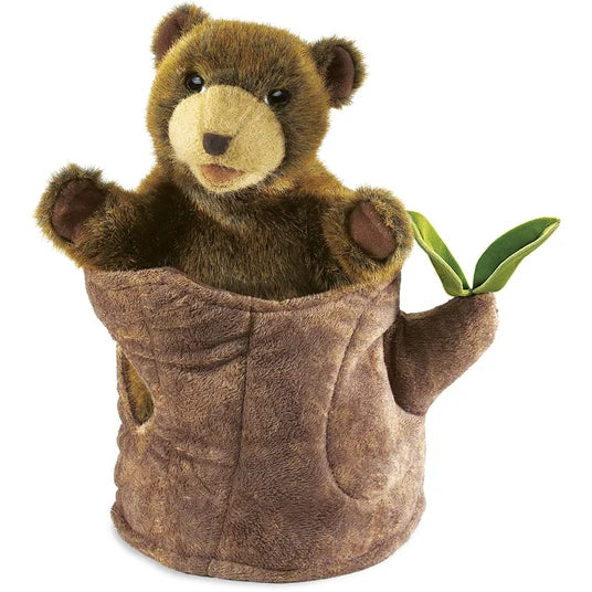 2904 BEAR IN TREE STUMP PUPPET