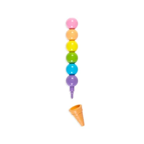133-099 - Rainbow Scoops Stacking Erasable Crayons + Scented Eraser
