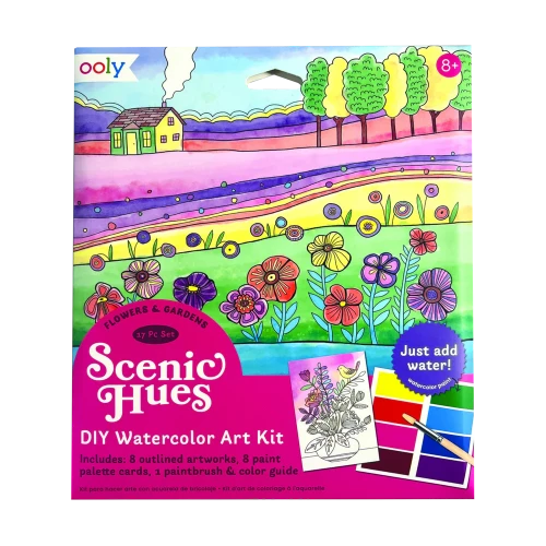 161-101 - Scenic Hues DIY Watercolor At Kit - Flowers & Gardens (17 pc set)