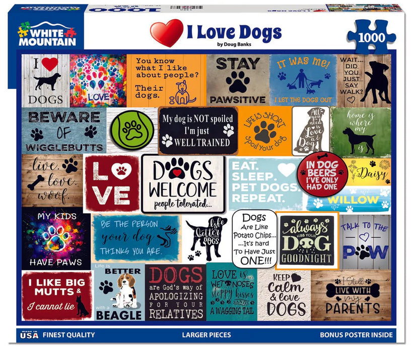 1926PZ I LOVE DOGS - 1000PC