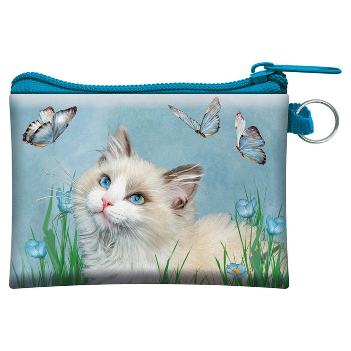 37891 3DLIVELIFE COIN PURSE-RAGDOLL & BUTTERFLIES