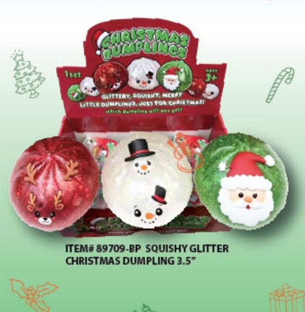 89709-BP SQUISH-CHRISTMAS DUMPLINGS (GLITTER 3.5")