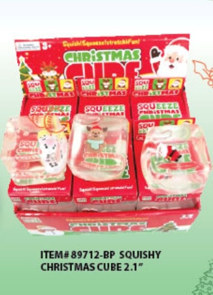 89712-BP SQUISH- CHRISTMAS CUBE ASSORTMENT 2.1"