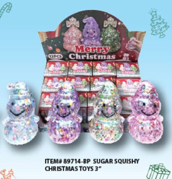 89714-BP SQUISH-CHRISTMAS SNOWMAN GLITTER (3")