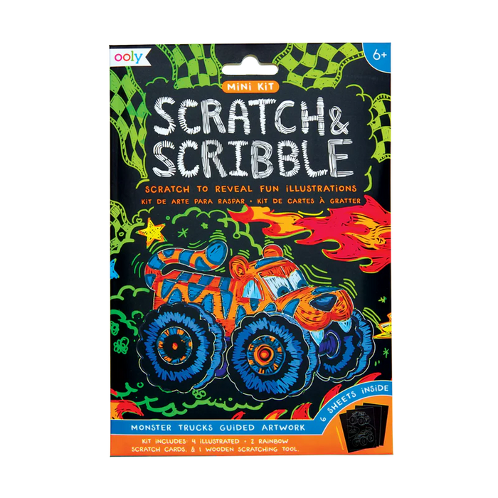 161-074 SCRATCH & SCRIBBLE: MINI KIT MONSTER TRUCKS