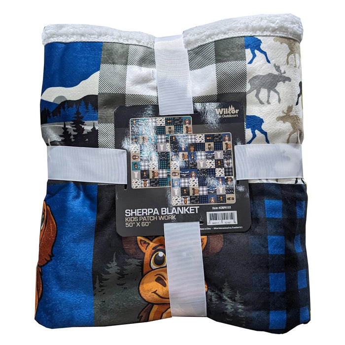 CMP0181 KID PATCH SHERPA BLANKET 50X60