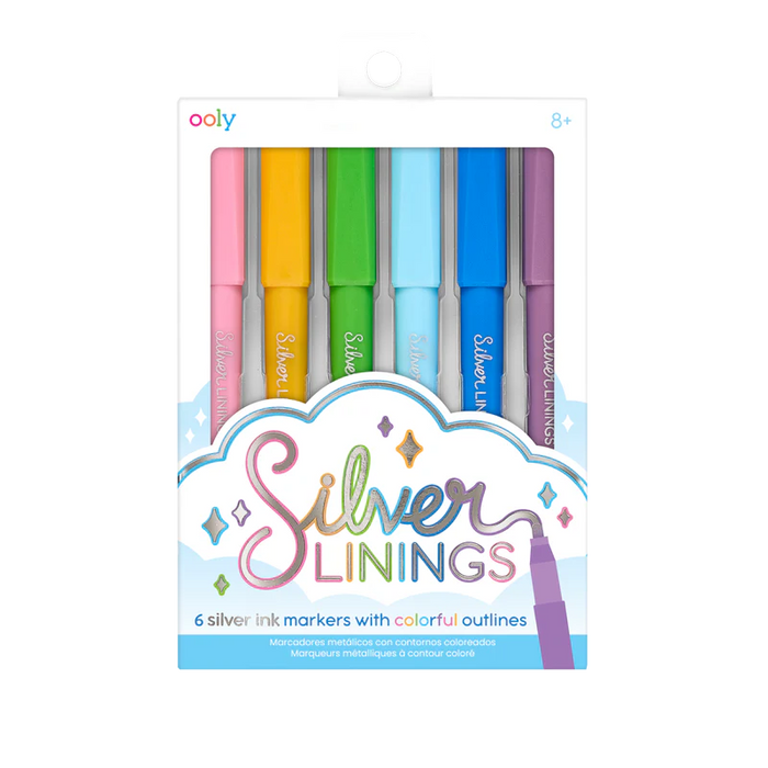 130-082 SILVER LININGS: COLORFUL OUTLINE MARKERS (SET OF 6)