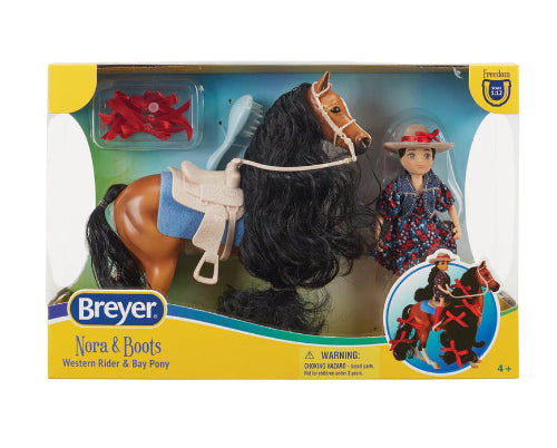 B-FS-10651 WESTERN RIDER AND BRUSHABLE HORSE SET