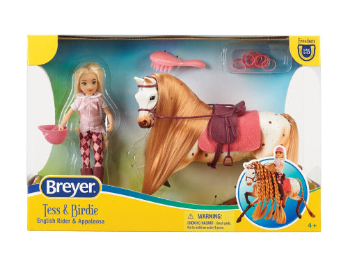 B-FS-10652 TESS & BIRDIE ENGLISH RIDER AND BRUSHABLE HORSE SET